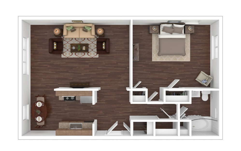 1-Bedroom Wynnefield Terrace Floor Plan